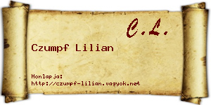Czumpf Lilian névjegykártya